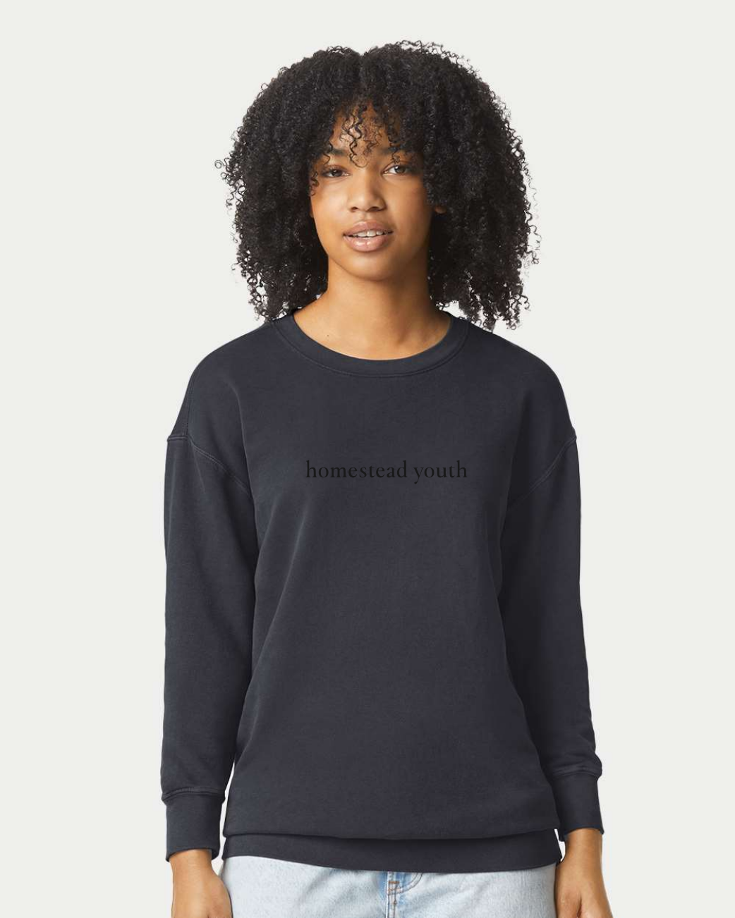 Youth - Black tone on tone Crew Sweatshirt